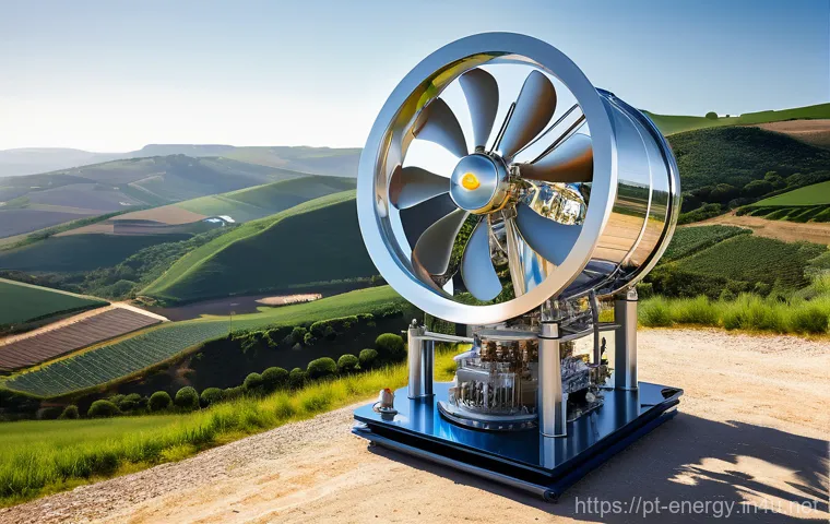 스털링 엔진 원리 - **Prompt:** "A highly detailed, vibrant image of a modern Stirling engine silently generating clean ...