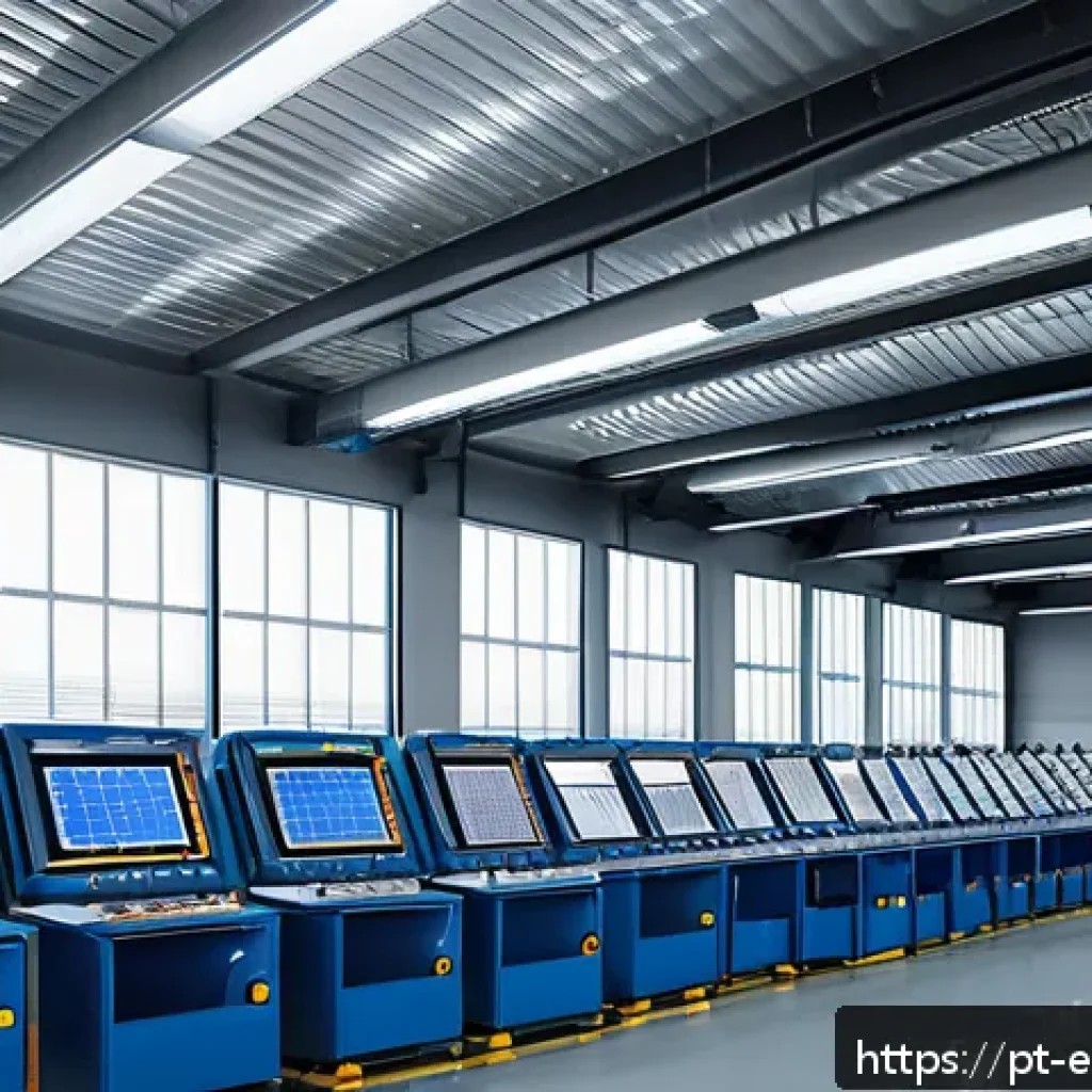 폐열 회수 기술 - A modern Brazilian industrial factory interior showcasing advanced energy recovery technology: sleek...